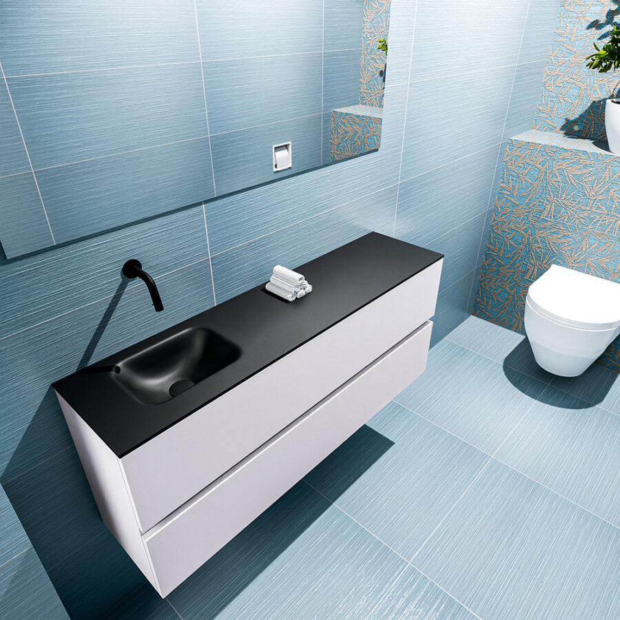 MONDIAZ ADA 120cm toiletmeubel cale. LEX wastafel urban positie links. Zonder kraangat - Afbeelding 2