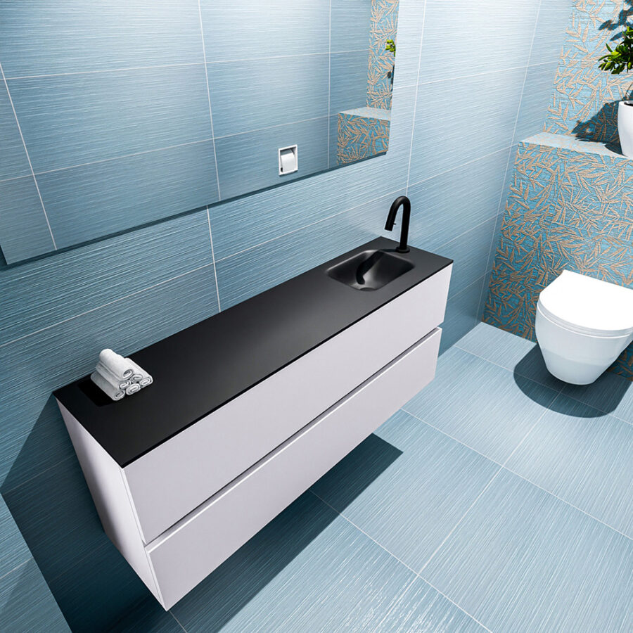 MONDIAZ ADA 120cm toiletmeubel cale. LEX wastafel urban positie rechts. Met 1 kraangat - Afbeelding 2
