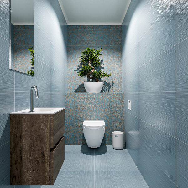 MONDIAZ ADA 40cm toiletmeubel dark brown. LEX wastafel talc positie rechts. Met 1 kraangat