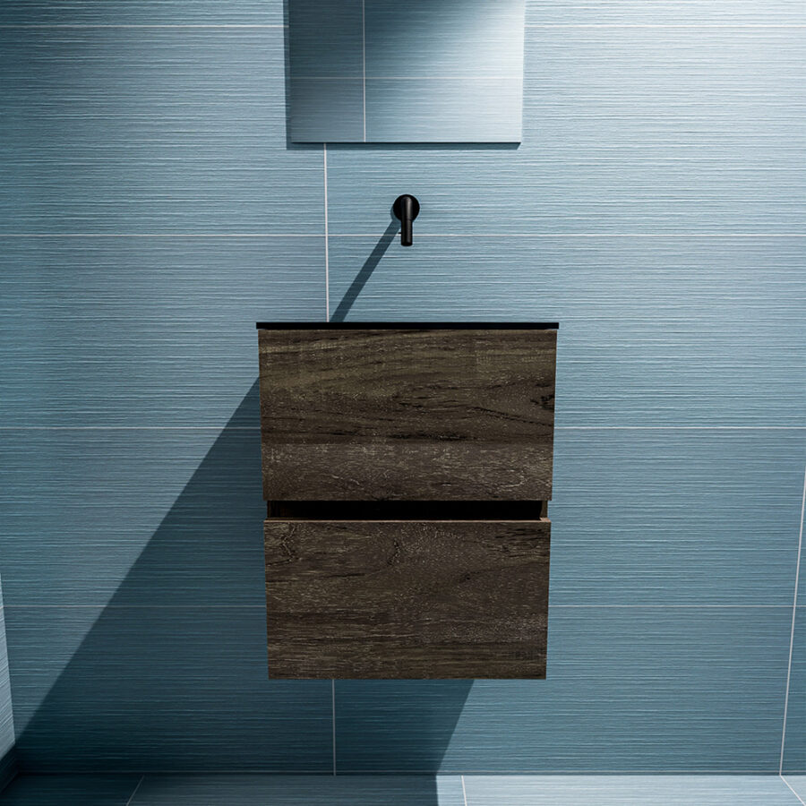 MONDIAZ ADA 40cm toiletmeubel dark brown. LEX wastafel urban positie midden. Zonder kraangat - Afbeelding 3