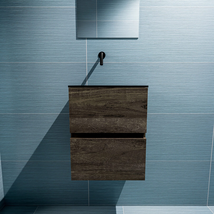 MONDIAZ ADA 40cm toiletmeubel dark brown. LEX wastafel urban positie links. Zonder kraangat - Afbeelding 3