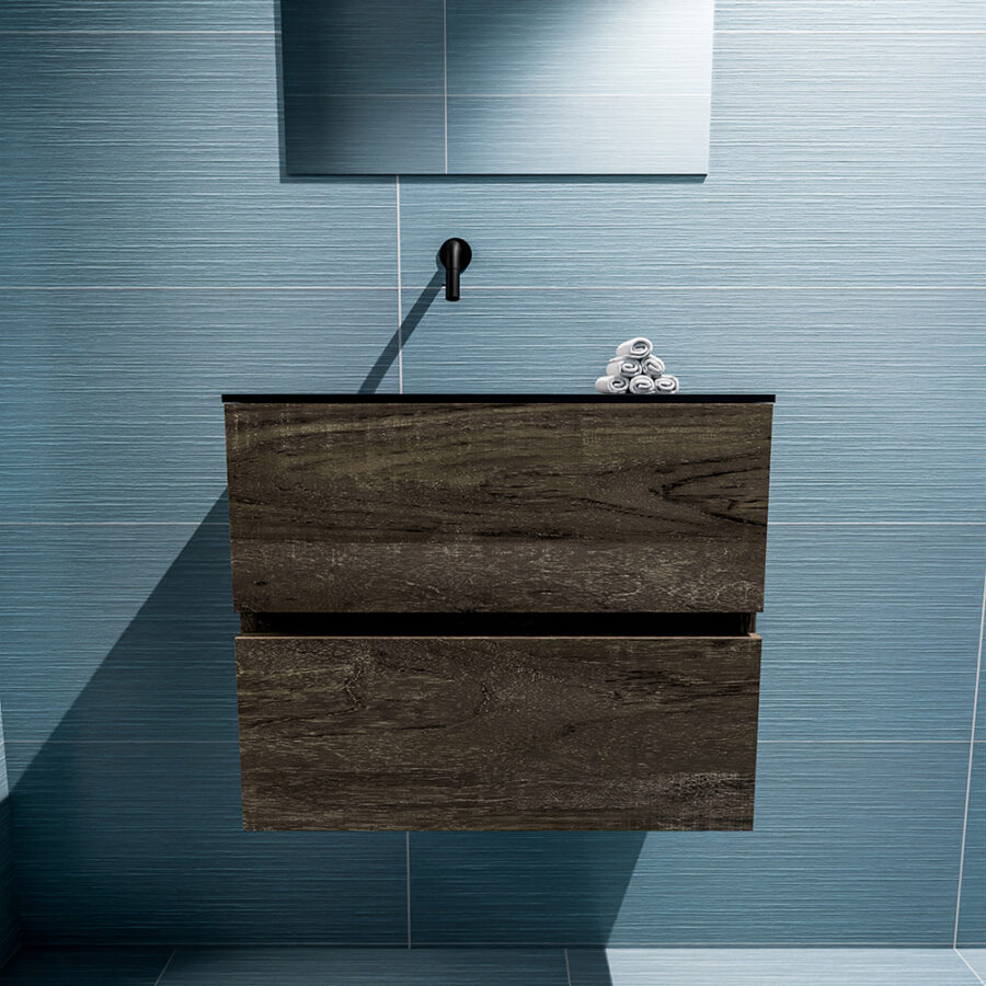MONDIAZ ADA 60cm toiletmeubel dark brown. LEX wastafel urban positie links. Zonder kraangat - Afbeelding 3