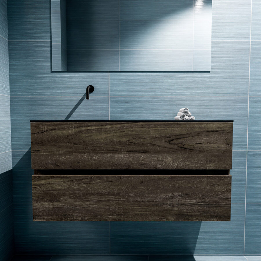 MONDIAZ ADA 100cm toiletmeubel dark brown. LEX wastafel urban positie links. Zonder kraangat - Afbeelding 3