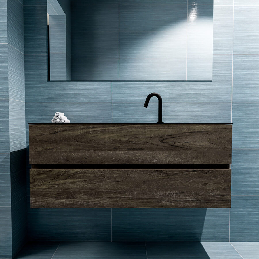 MONDIAZ ADA 120cm toiletmeubel dark brown. LEX wastafel urban positie midden. Met 1 kraangat - Afbeelding 3