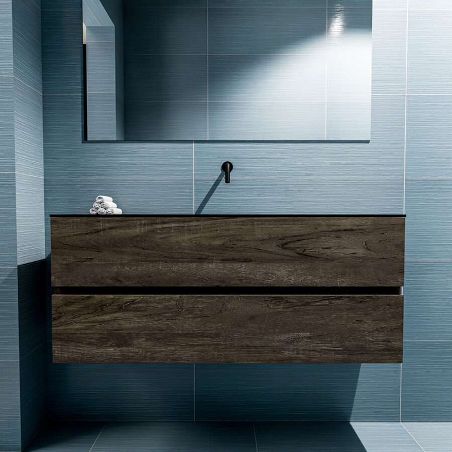 MONDIAZ ADA 120cm toiletmeubel dark brown. LEX wastafel urban positie midden. Zonder kraangat - Afbeelding 3