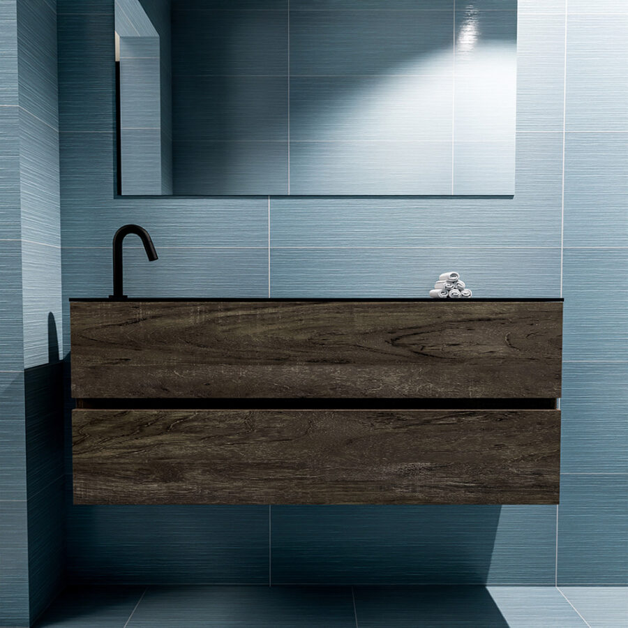 MONDIAZ ADA 120cm toiletmeubel dark brown. LEX wastafel urban positie links. Met 1 kraangat - Afbeelding 3