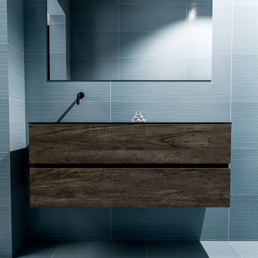 MONDIAZ ADA 120cm toiletmeubel dark brown. LEX wastafel urban positie links. Zonder kraangat - Afbeelding 3