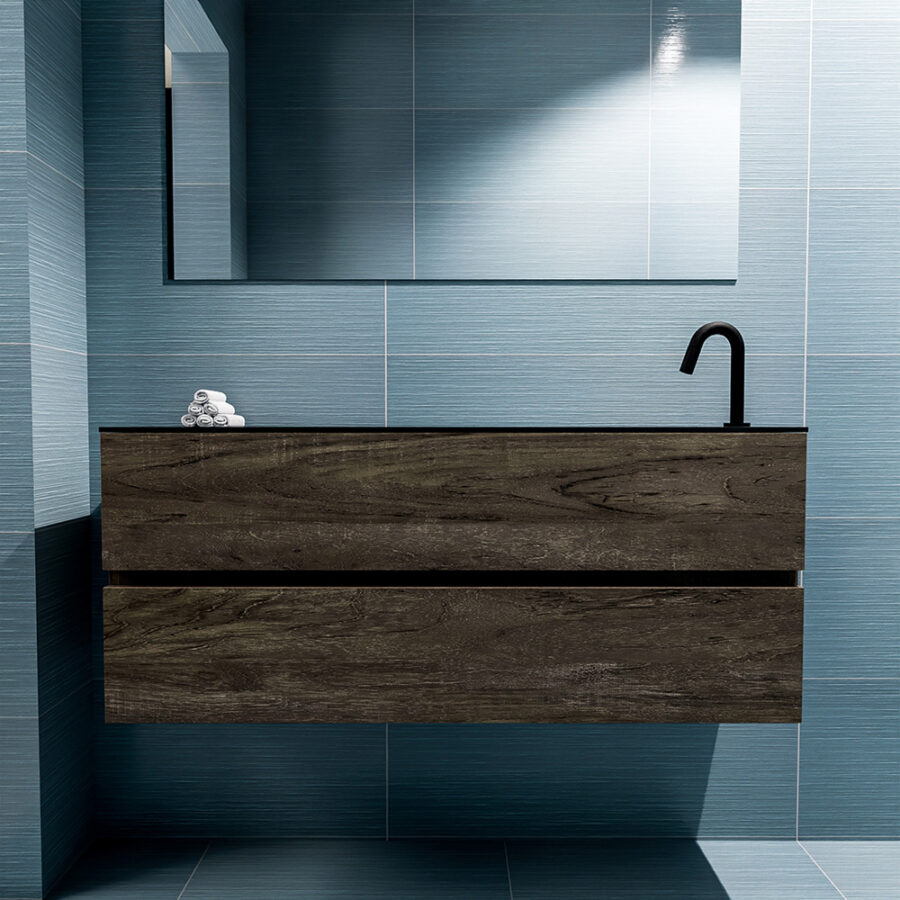 MONDIAZ ADA 120cm toiletmeubel dark brown. LEX wastafel urban positie rechts. Met 1 kraangat - Afbeelding 3