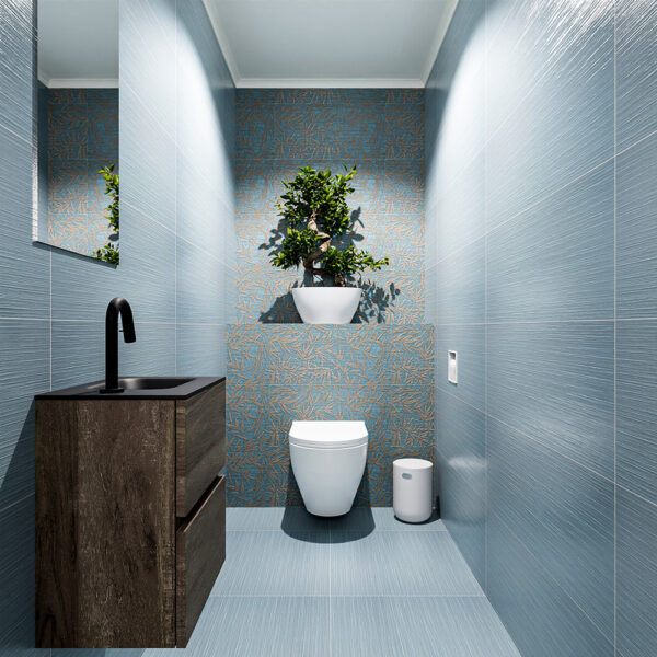 MONDIAZ ADA 40cm toiletmeubel dark brown. LEX wastafel urban positie rechts. Met 1 kraangat