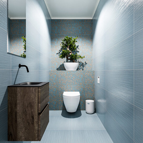 MONDIAZ ADA 40cm toiletmeubel dark brown. LEX wastafel urban positie rechts. Zonder kraangat