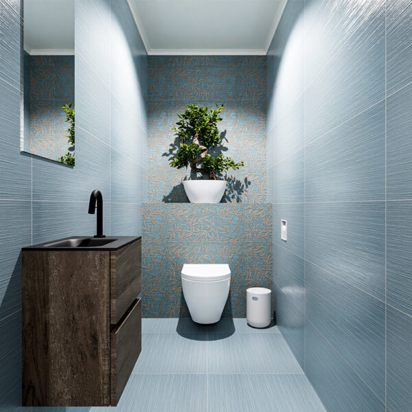 MONDIAZ ADA 40cm toiletmeubel dark brown. LEX wastafel urban positie links. Met 1 kraangat