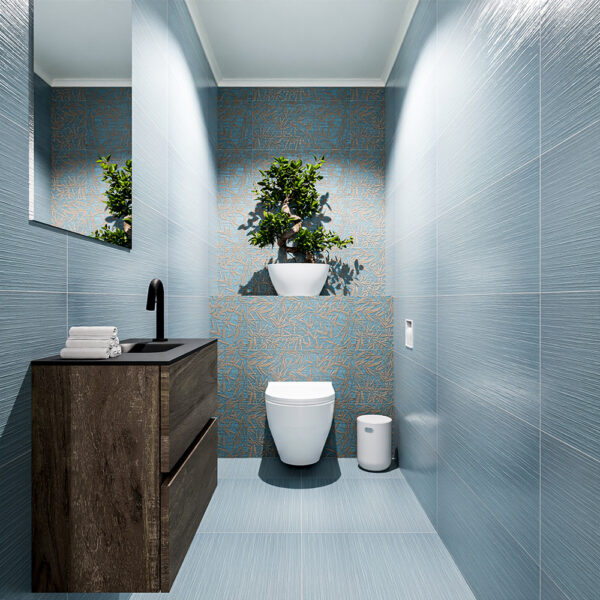 MONDIAZ ADA 60cm toiletmeubel dark brown. LEX wastafel urban positie midden. Met 1 kraangat