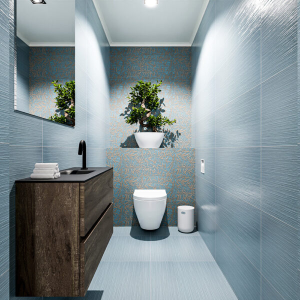MONDIAZ ADA 80cm toiletmeubel dark brown. LEX wastafel urban positie midden. Met 1 kraangat