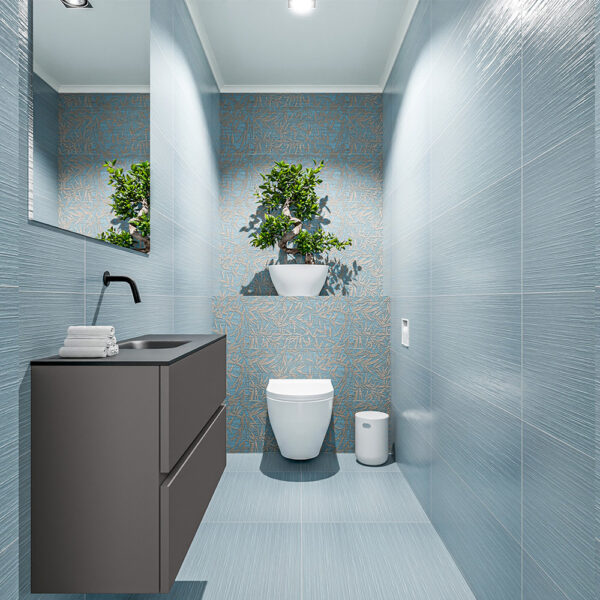 MONDIAZ ADA 80cm toiletmeubel dark grey. LEX wastafel urban positie midden. Zonder kraangat