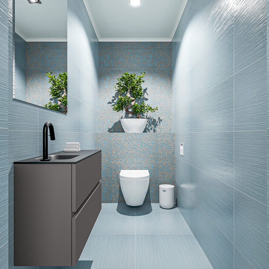 MONDIAZ ADA 80cm toiletmeubel dark grey. LEX wastafel urban positie links. Met 1 kraangat