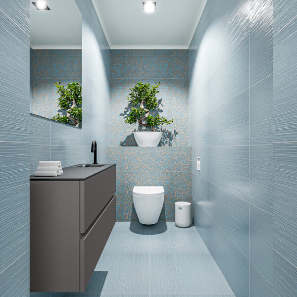 MONDIAZ ADA 100cm toiletmeubel dark grey. LEX wastafel urban positie rechts. Met 1 kraangat