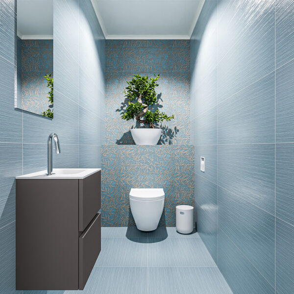 MONDIAZ ADA 40cm toiletmeubel dark grey. LEX wastafel talc positie rechts. Met 1 kraangat
