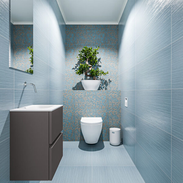 MONDIAZ ADA 40cm toiletmeubel dark grey. LEX wastafel talc positie rechts. Zonder kraangat