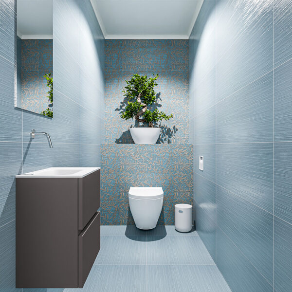 MONDIAZ ADA 40cm toiletmeubel dark grey. LEX wastafel talc positie links. Zonder kraangat
