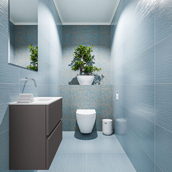 MONDIAZ ADA 60cm toiletmeubel dark grey. LEX wastafel talc positie midden. Zonder kraangat
