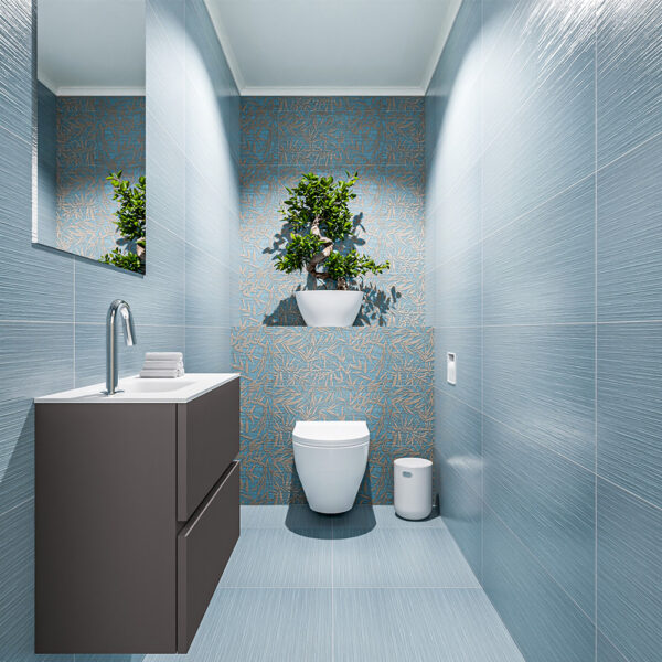 MONDIAZ ADA 60cm toiletmeubel dark grey. LEX wastafel talc positie links. Met 1 kraangat