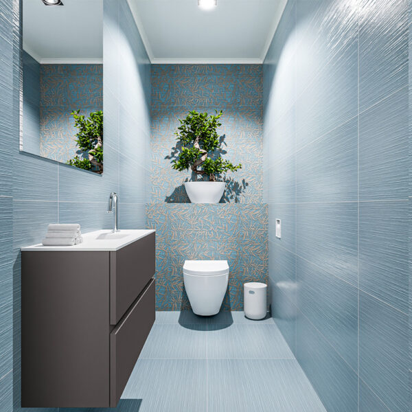 MONDIAZ ADA 80cm toiletmeubel dark grey. LEX wastafel talc positie midden. Met 1 kraangat
