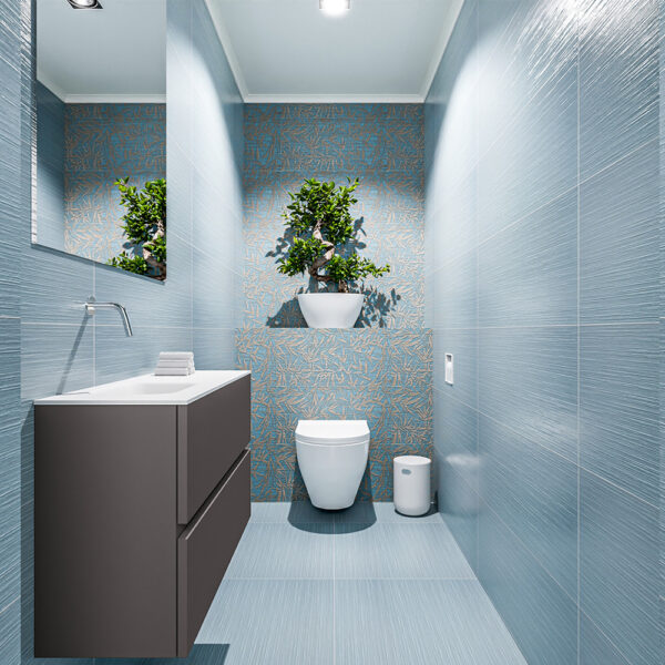 MONDIAZ ADA 80cm toiletmeubel dark grey. LEX wastafel talc positie links. Zonder kraangat