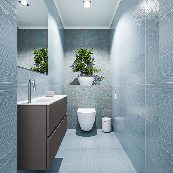 MONDIAZ ADA 100cm toiletmeubel dark grey. LEX wastafel talc positie links. Met 1 kraangat