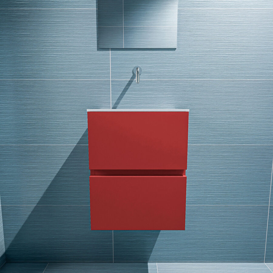 MONDIAZ ADA 40cm toiletmeubel fire. LEX wastafel talc positie midden. Zonder kraangat - Afbeelding 3