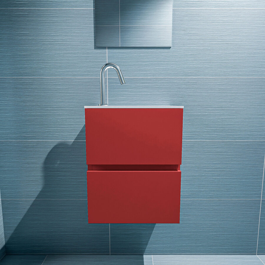 MONDIAZ ADA 40cm toiletmeubel fire. LEX wastafel talc positie rechts. Met 1 kraangat - Afbeelding 3