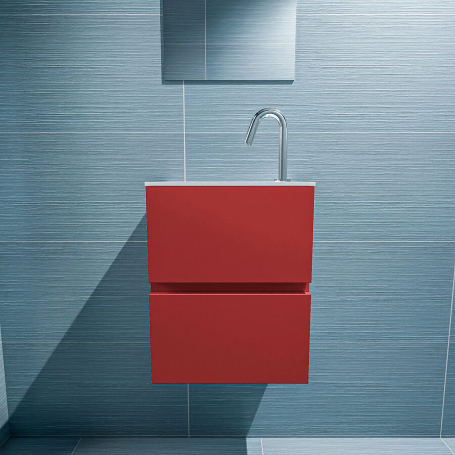 MONDIAZ ADA 40cm toiletmeubel fire. LEX wastafel talc positie links. Met 1 kraangat - Afbeelding 3