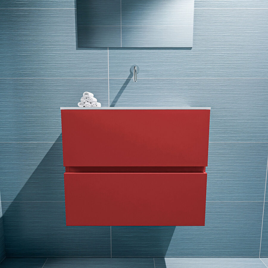 MONDIAZ ADA 60cm toiletmeubel fire. LEX wastafel talc positie midden. Zonder kraangat - Afbeelding 3