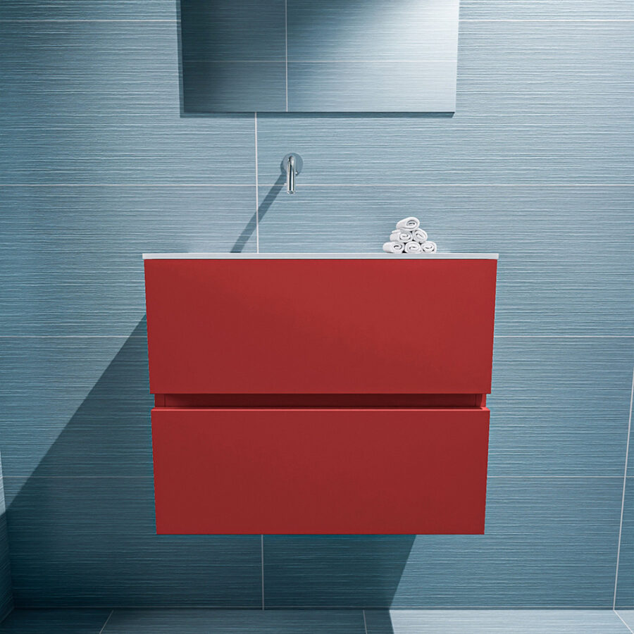 MONDIAZ ADA 60cm toiletmeubel fire. LEX wastafel talc positie links. Zonder kraangat - Afbeelding 3