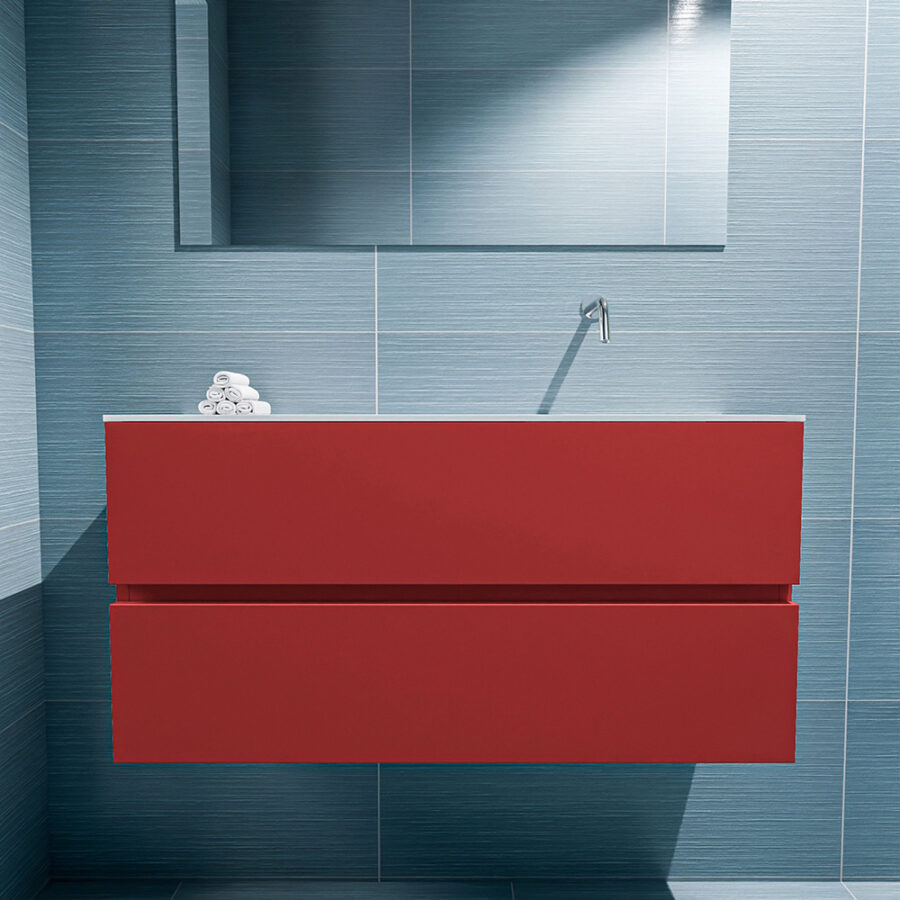 MONDIAZ ADA 100cm toiletmeubel fire. LEX wastafel talc positie rechts. Zonder kraangat - Afbeelding 3