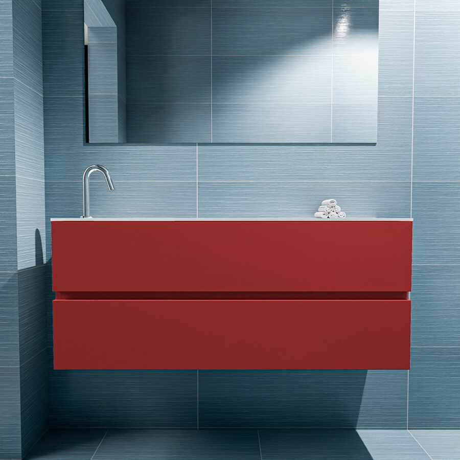 MONDIAZ ADA 120cm toiletmeubel fire. LEX wastafel talc positie links. Met 1 kraangat - Afbeelding 3