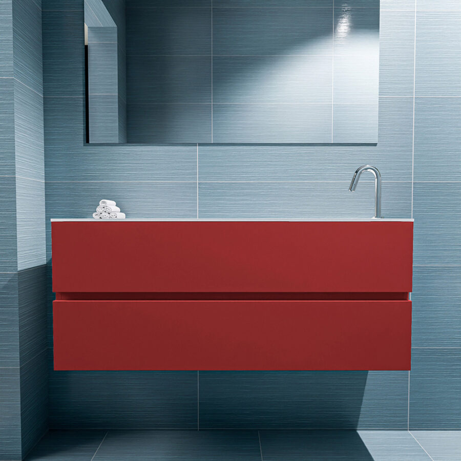 MONDIAZ ADA 120cm toiletmeubel fire. LEX wastafel talc positie rechts. Met 1 kraangat - Afbeelding 3