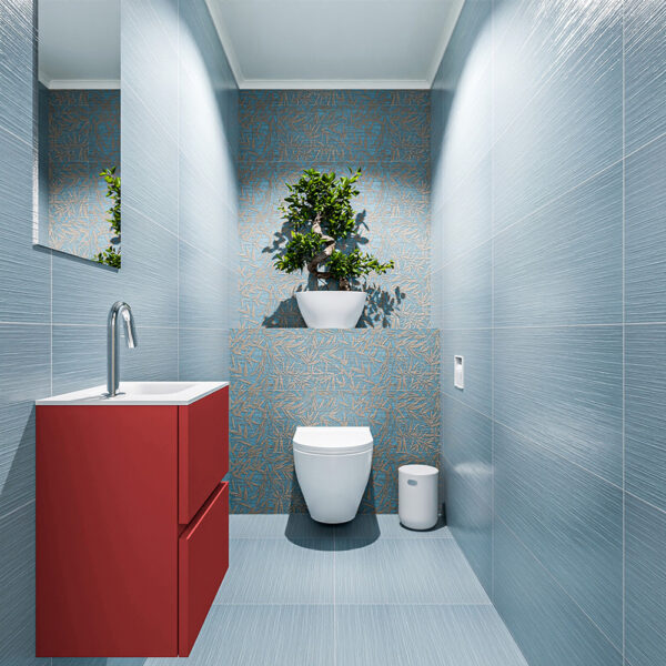MONDIAZ ADA 40cm toiletmeubel fire. LEX wastafel talc positie rechts. Met 1 kraangat