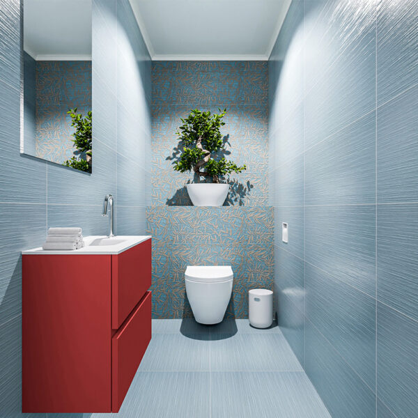 MONDIAZ ADA 60cm toiletmeubel fire. LEX wastafel talc positie midden. Met 1 kraangat