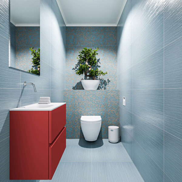 MONDIAZ ADA 60cm toiletmeubel fire. LEX wastafel talc positie links. Zonder kraangat