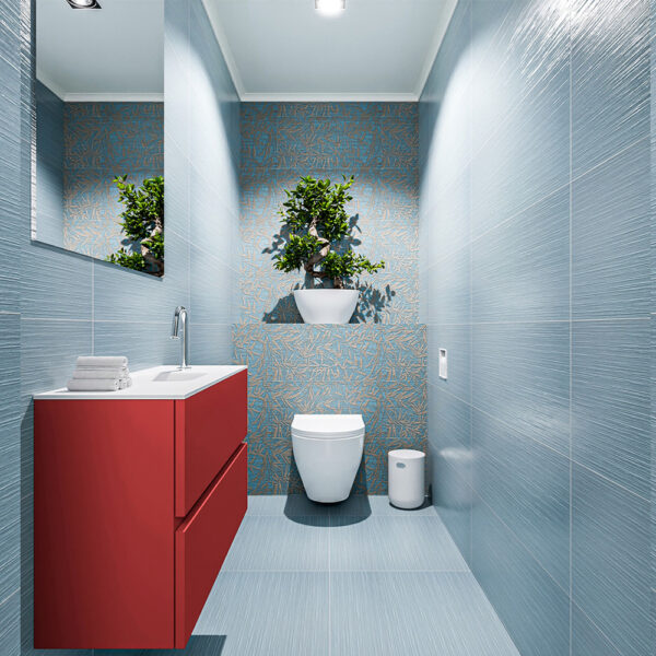 MONDIAZ ADA 80cm toiletmeubel fire. LEX wastafel talc positie midden. Met 1 kraangat