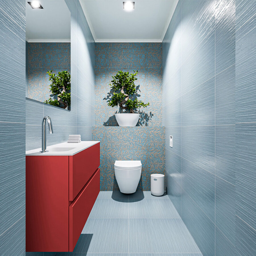 MONDIAZ ADA 100cm toiletmeubel fire. LEX wastafel talc positie links. Met 1 kraangat