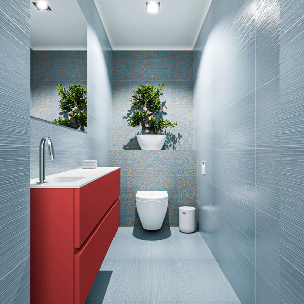 MONDIAZ ADA 120cm toiletmeubel fire. LEX wastafel talc positie links. Met 1 kraangat