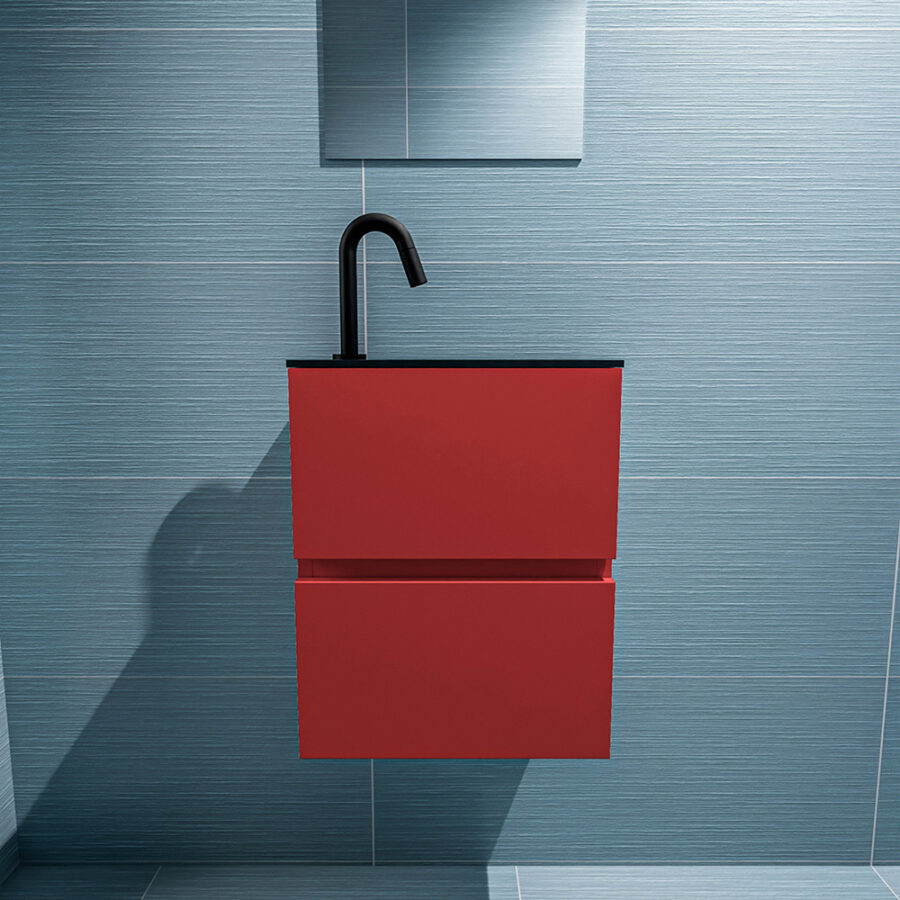 MONDIAZ ADA 40cm toiletmeubel fire. LEX wastafel urban positie rechts. Met 1 kraangat - Afbeelding 3