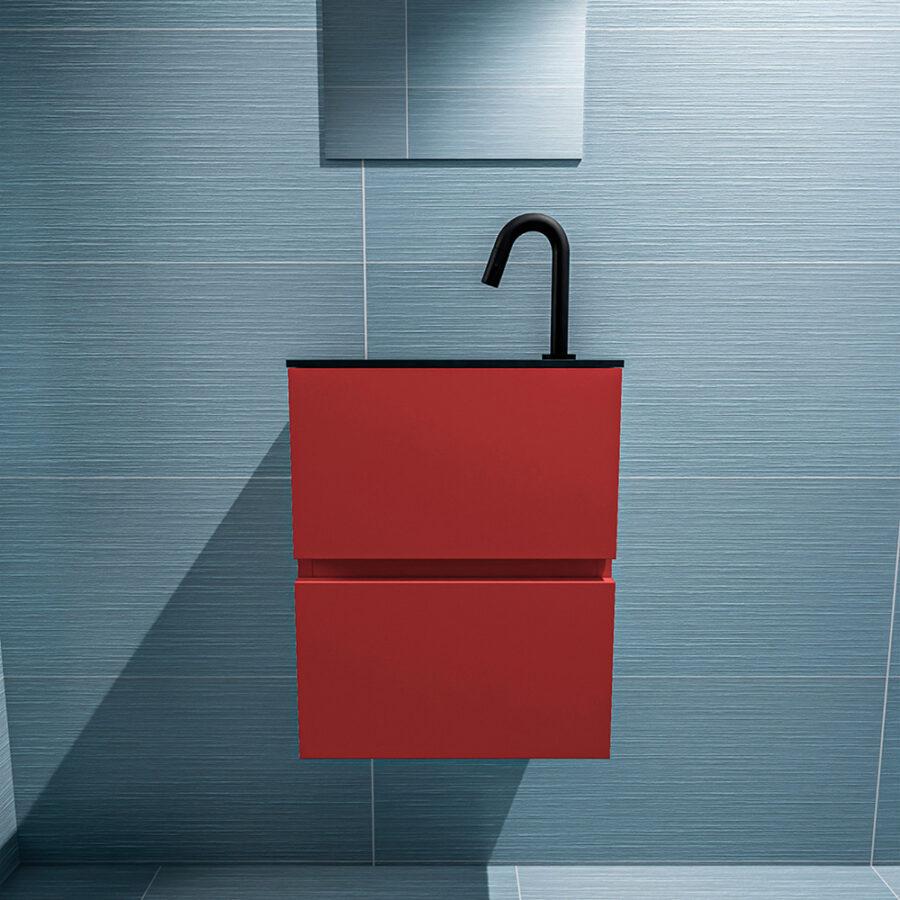 MONDIAZ ADA 40cm toiletmeubel fire. LEX wastafel urban positie links. Met 1 kraangat - Afbeelding 3