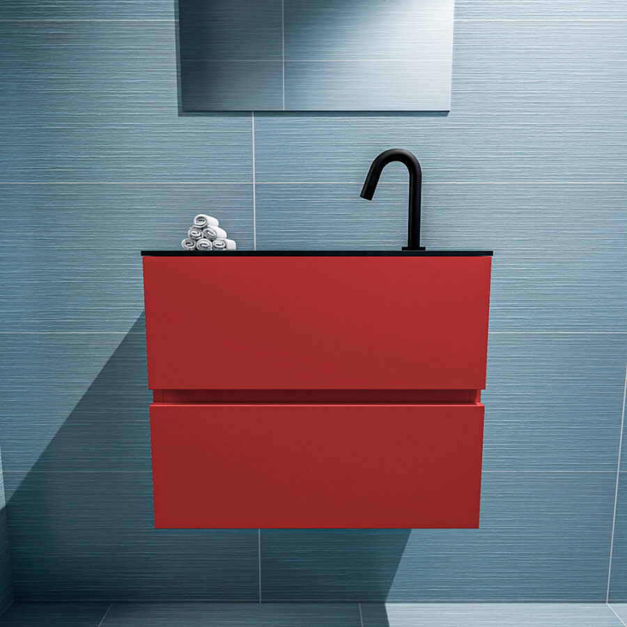 MONDIAZ ADA 60cm toiletmeubel fire. LEX wastafel urban positie midden. Met 1 kraangat - Afbeelding 3
