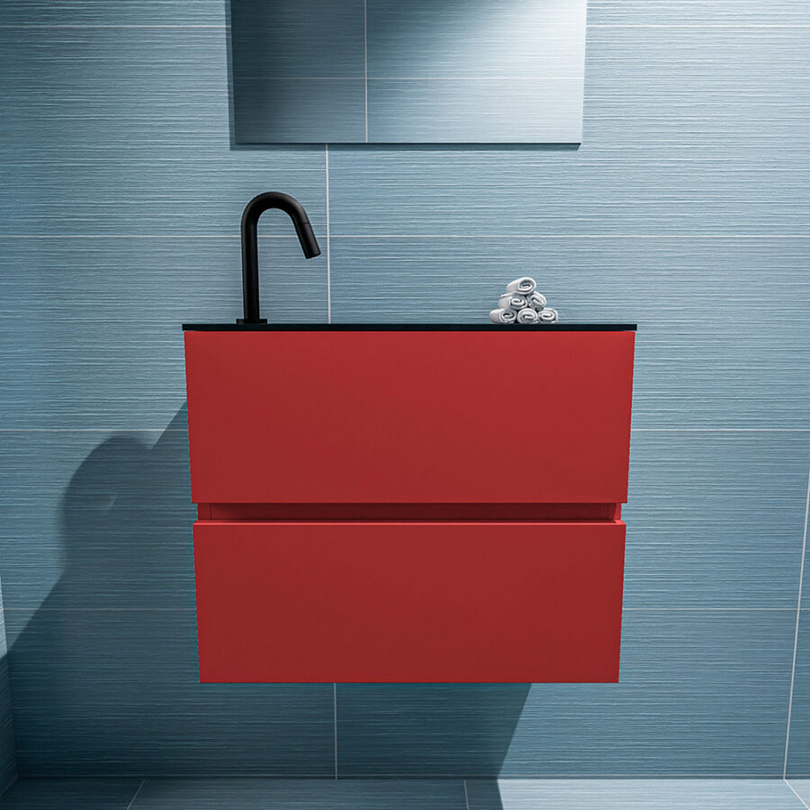 MONDIAZ ADA 60cm toiletmeubel fire. LEX wastafel urban positie links. Met 1 kraangat - Afbeelding 3