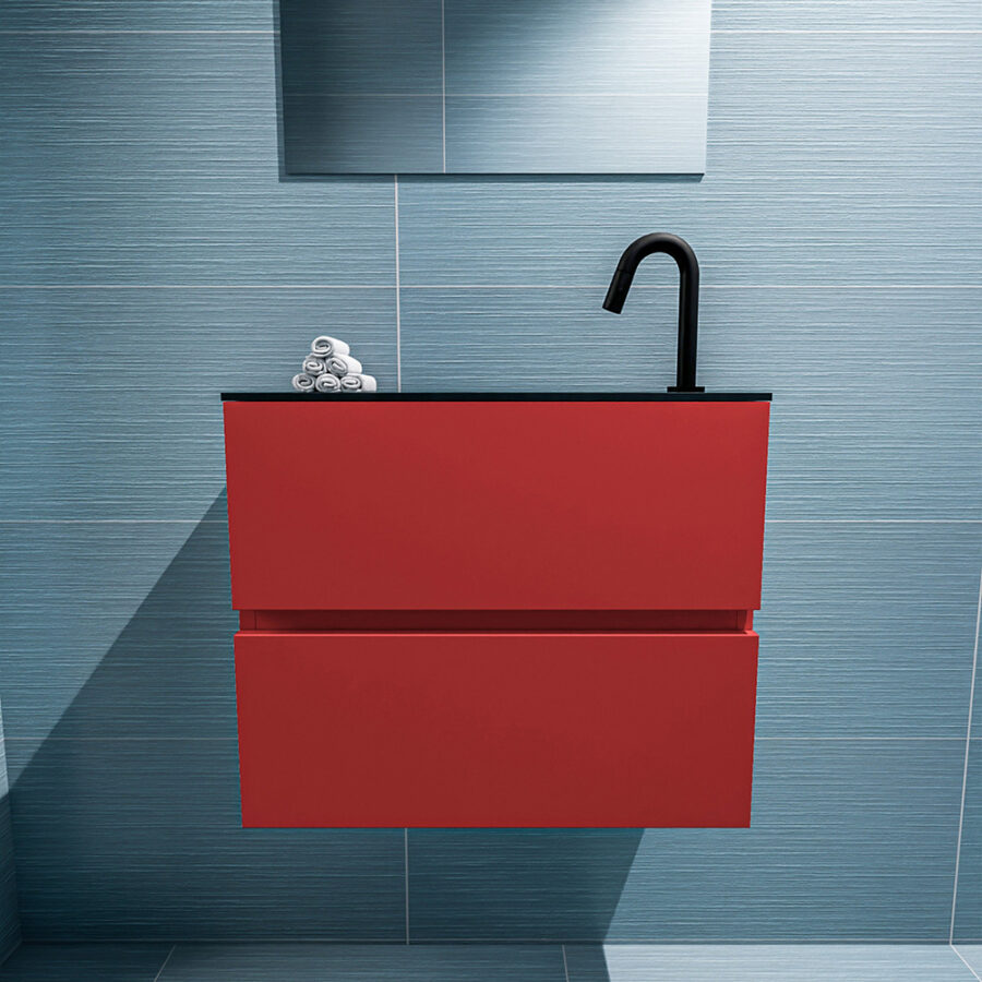 MONDIAZ ADA 60cm toiletmeubel fire. LEX wastafel urban positie rechts. Met 1 kraangat - Afbeelding 3
