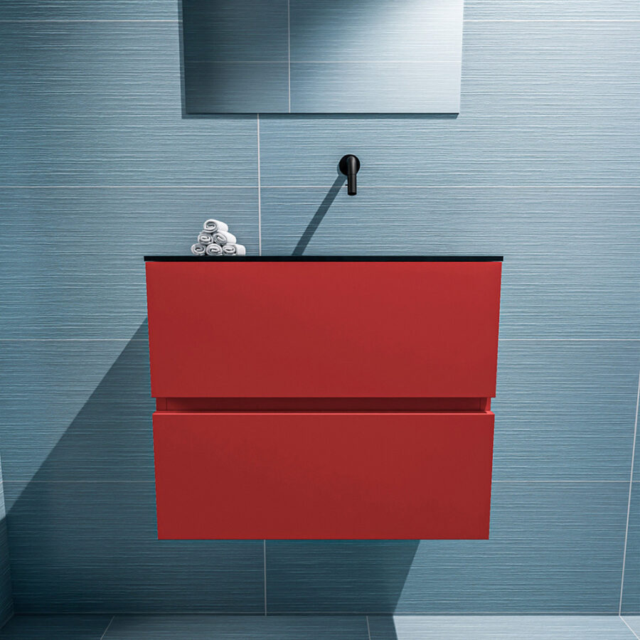 MONDIAZ ADA 60cm toiletmeubel fire. LEX wastafel urban positie rechts. Zonder kraangat - Afbeelding 3