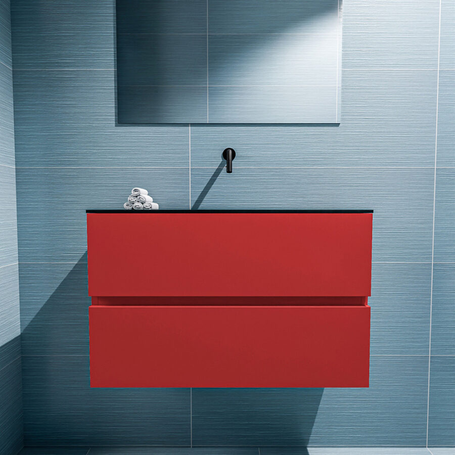 MONDIAZ ADA 80cm toiletmeubel fire. LEX wastafel urban positie midden. Zonder kraangat - Afbeelding 3