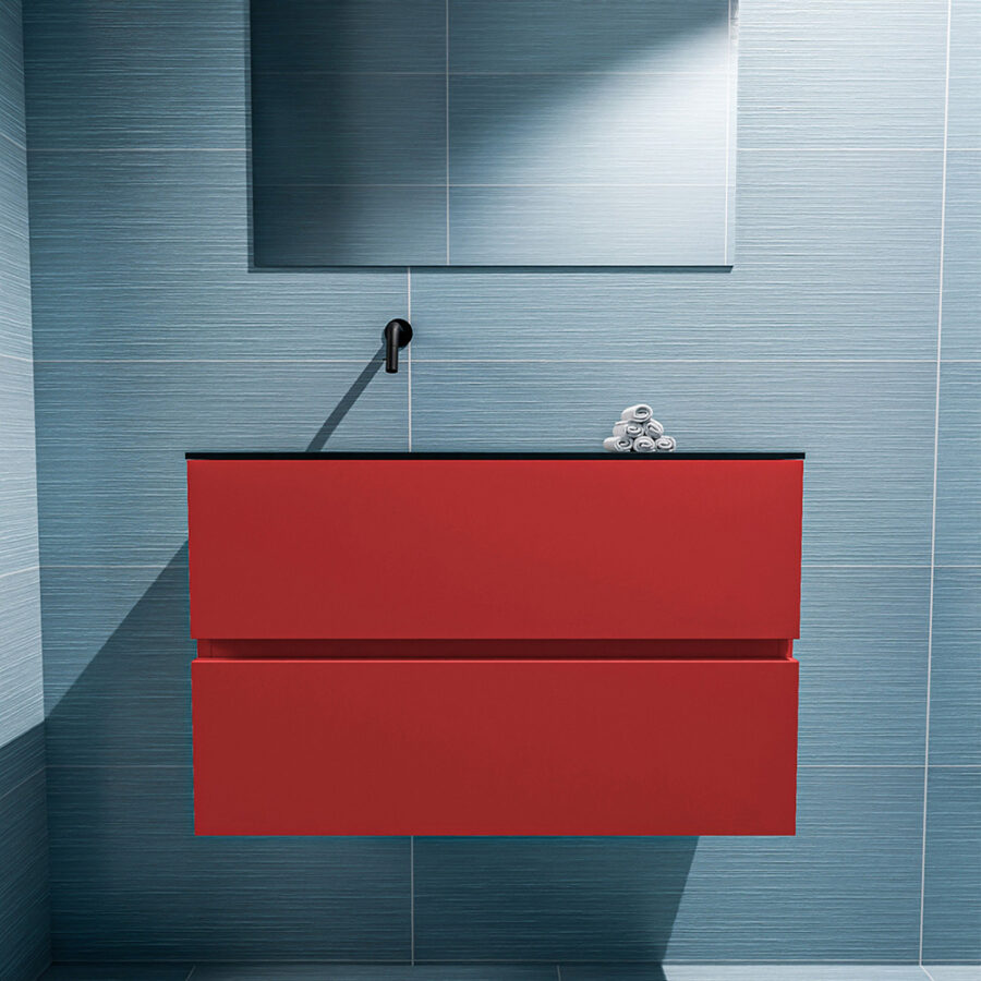 MONDIAZ ADA 80cm toiletmeubel fire. LEX wastafel urban positie links. Zonder kraangat - Afbeelding 3